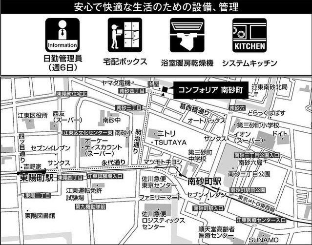 コンフォリア南砂町の地図
