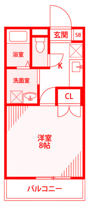 藤沢市辻堂新町２丁目の賃貸マンションの間取り