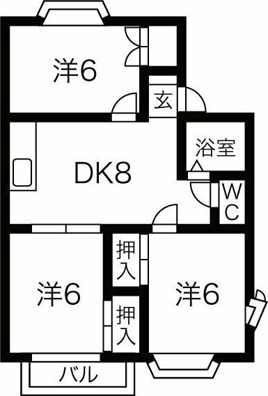 タウン梅里J棟の間取り