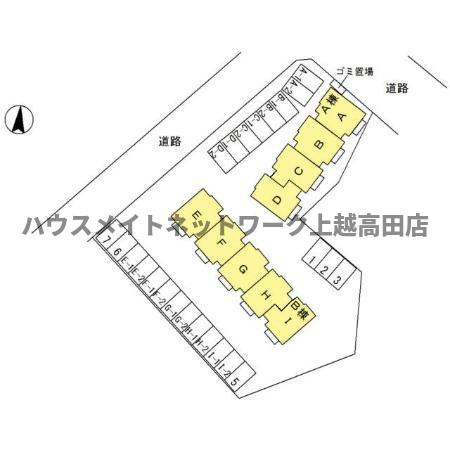 ラグナハウス　Ｂ棟の区画図|配置図