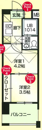 福岡市中央区長浜２丁目の賃貸マンションの間取り