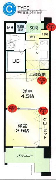 福岡市博多区住吉４丁目の賃貸マンションの間取り
