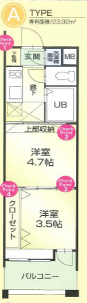 福岡市博多区博多駅南２丁目の賃貸マンションの間取り