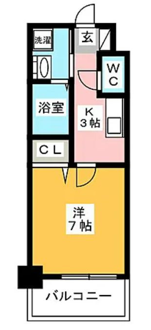 福岡市博多区須崎町の賃貸マンションの間取り