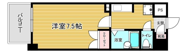 福岡市博多区美野島３丁目の賃貸マンションの間取り