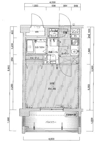 福岡市中央区港３丁目の賃貸マンションの間取り