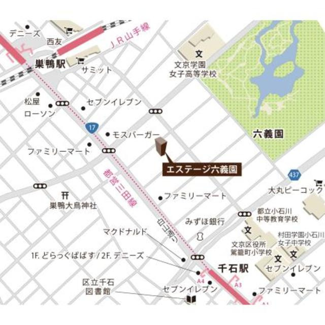 エステージ六義園の地図