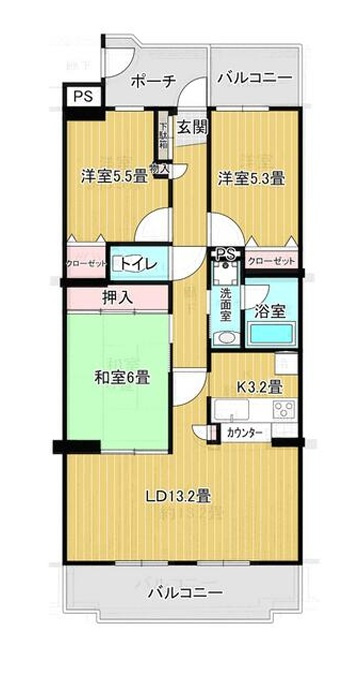 オーベル籠原　フルリフォーム済の間取り