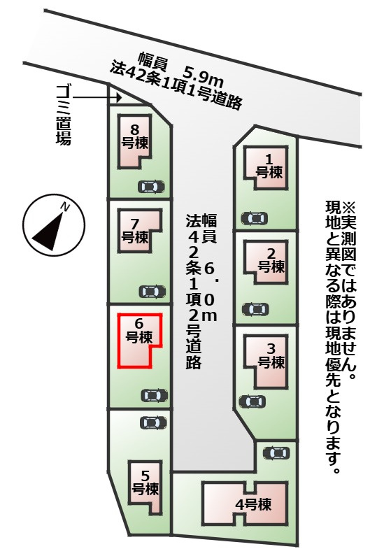 LiveleGarden.S下野市上大領の区画図|【全8棟】各号棟の詳細については、お気軽にお問い合わせください♪