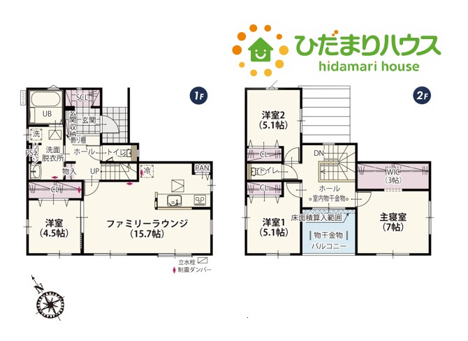 深谷市岡里　第2期　新築一戸建て　クライン　01の間取り
