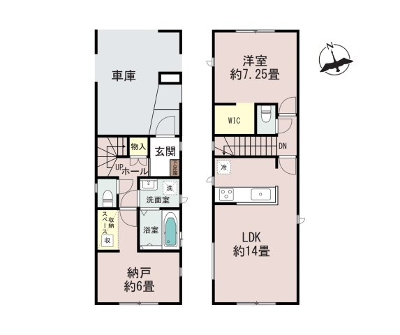 福岡市東区香椎駅東1丁目第1-1棟（A号棟）の間取り|全居室収納付きで便利です。
