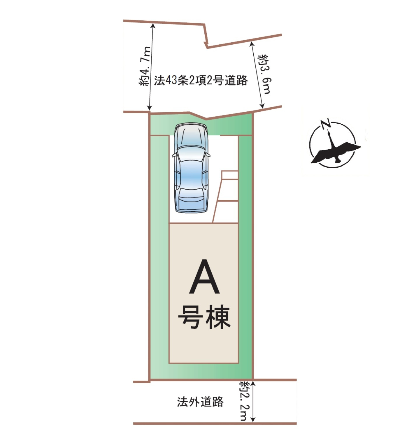 福岡市東区香椎駅東1丁目第1-1棟（A号棟）の区画図|配置図（A号棟）