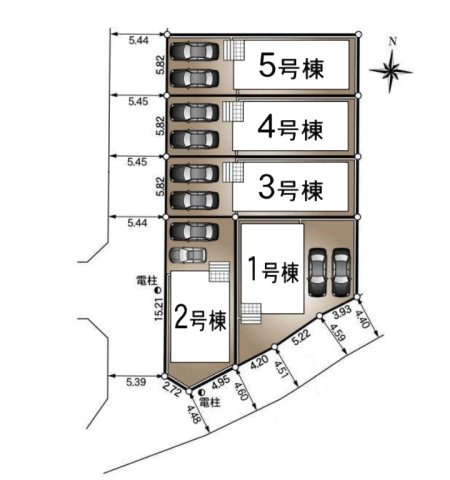 【区画図】 | 名古屋市北区東味鋺３丁目1001『仲介料無料』新築戸建て | 5号棟