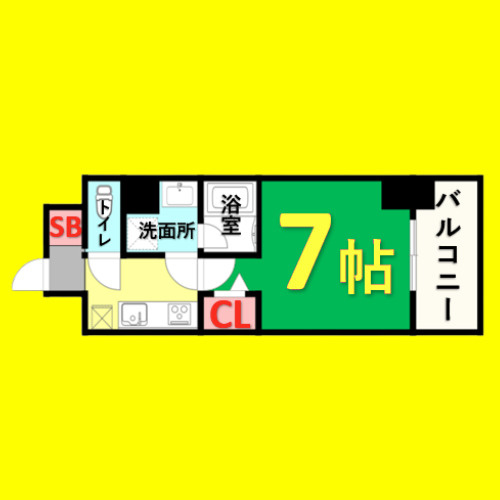 グランドゥール名駅西　名古屋市賃貸　仲介手数料無料の間取り