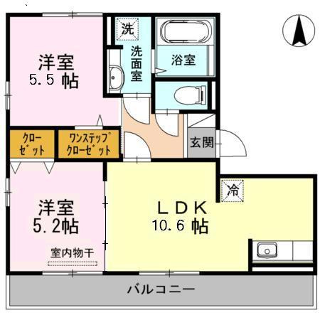 グランソレイユ西原　ひこの間取り