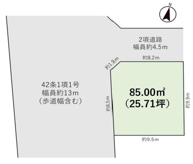 厚木市妻田北　売地の区画図