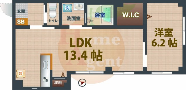 【間取り】 | マ・メゾン | 1LDKのお部屋です。