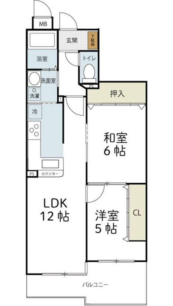 グリーンコーポ夢野の間取り|キッチンから目の届く和室　しっとりと落ち着いた雰囲気です。気軽にごろ～んと出来ます
