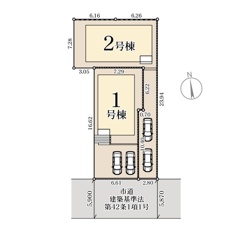 福岡市南区長住5丁目第9-2棟（2号棟）の区画図|配置図（2号棟）