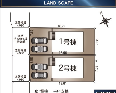 【新築戸建て】由利本荘市薬師堂第13　１号棟の区画図|本物件は「1号棟」です