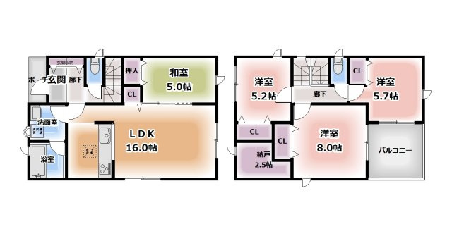 【新築戸建て】由利本荘市薬師堂第13　１号棟の間取り