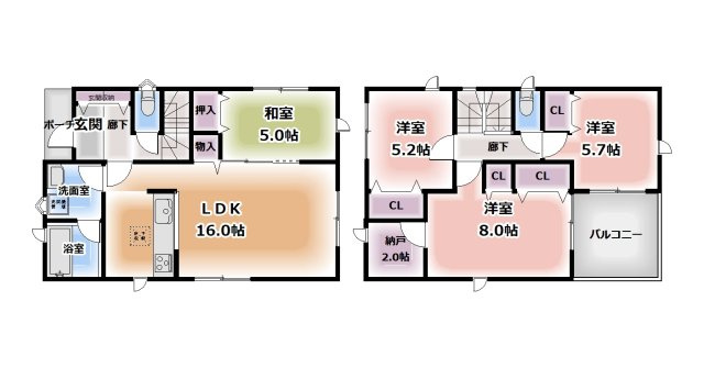 【新築戸建て】由利本荘市薬師堂第13　2号棟の間取り