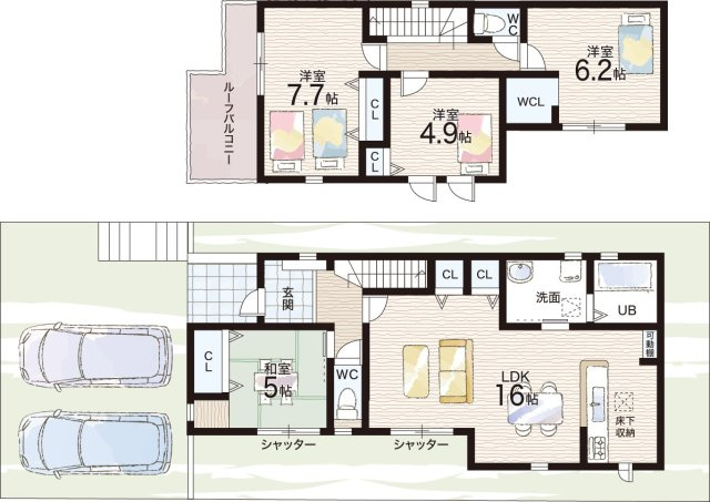 大阪狭山市西山台　第1期　新築一戸建ての間取り|1号地