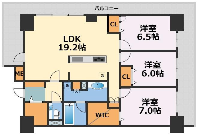 グランセジュール大国町の間取り