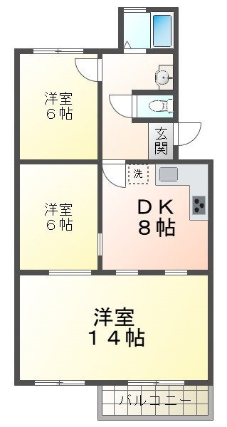 垂水高丸住宅4号棟の間取り