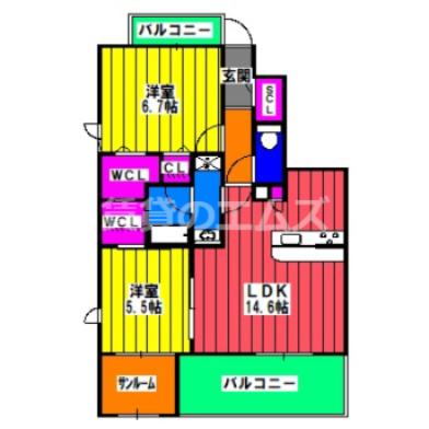 【間取り】 | メルディアキューブ桜並木 | メルディアキューブ桜並木の間取り