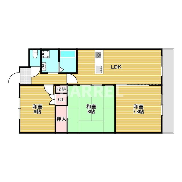 豊中市西緑丘２丁目の賃貸マンションの間取り