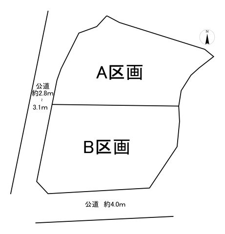 知多市日長字播摩　全2区画　B区画の区画図|全2区画分譲地☆