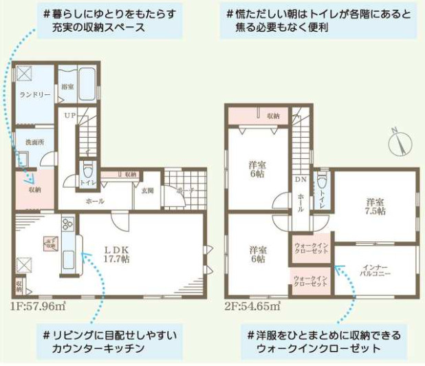 姫路市西庄3期（全3棟）3号棟の間取り|3LDK＋2WICです。