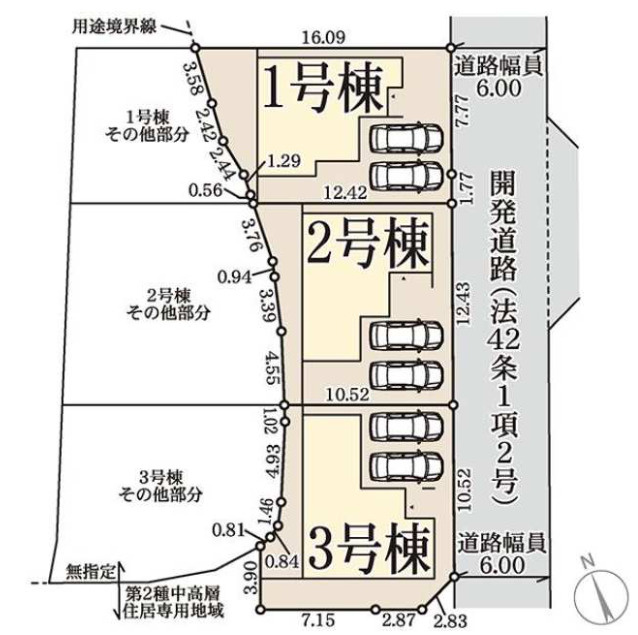 姫路市西庄3期（全3棟）3号棟の区画図|3号棟
