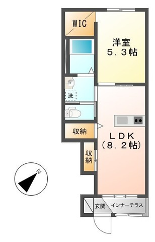 ＣｒｅｅｋⅡの間取り|★築浅★インナーテラス★角部屋★南向き★都市ガス★