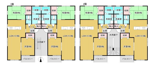 ディアメゾンの間取り|２LDK×4戸