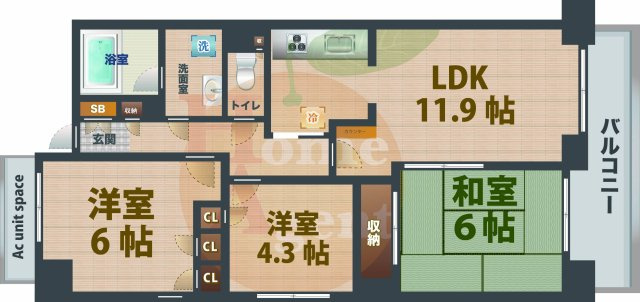【間取り】 | ラフィーネ阿佐谷 | 3LDKのお部屋です。