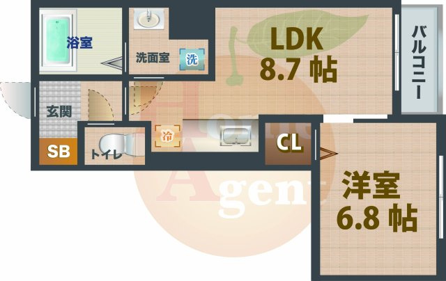 【間取り】 | Lotus | 1LDKのお部屋です。
