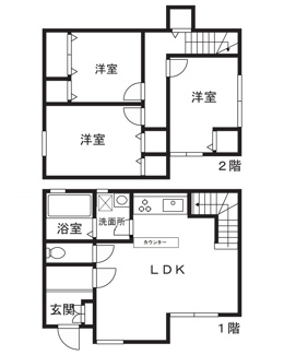 【間取り】 | 北見方2丁目戸建