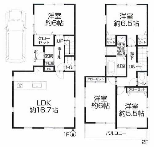 平塚市東真土4丁目　中古戸建の間取り