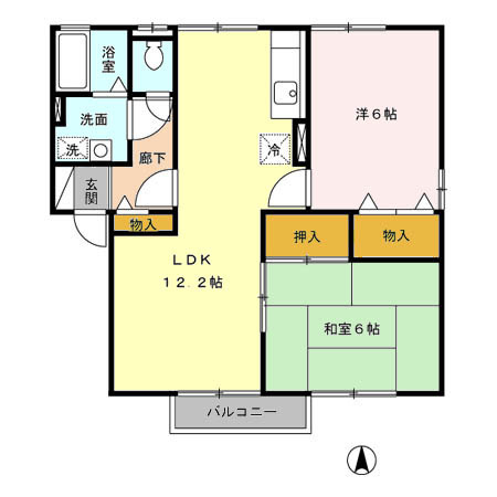 アークフラッツⅡ　A棟の間取り