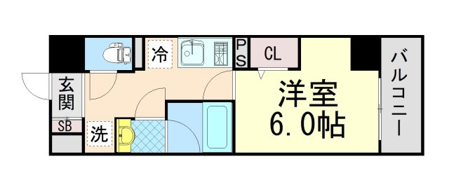 エスティライフ三宮東の間取り
