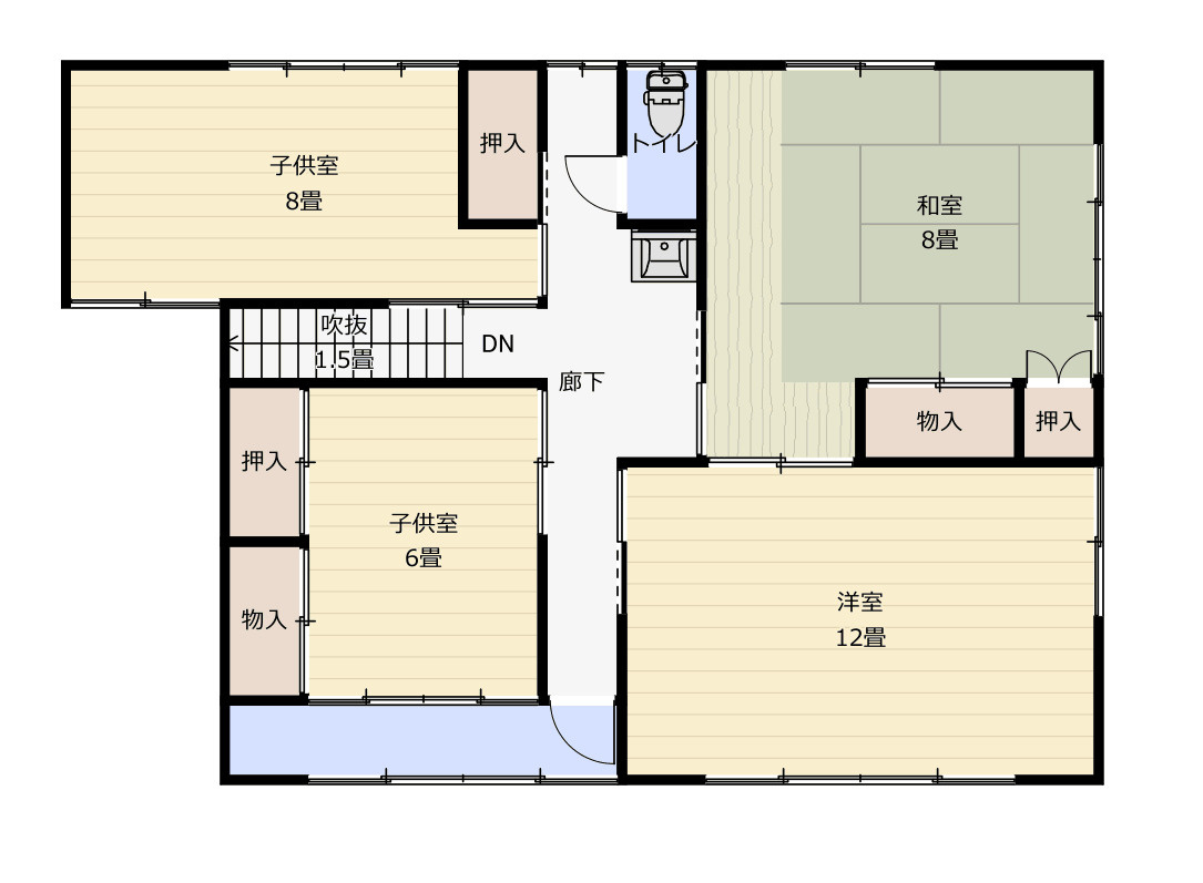 米沢市城西４丁目　二階建て中古住宅の間取り|２階
