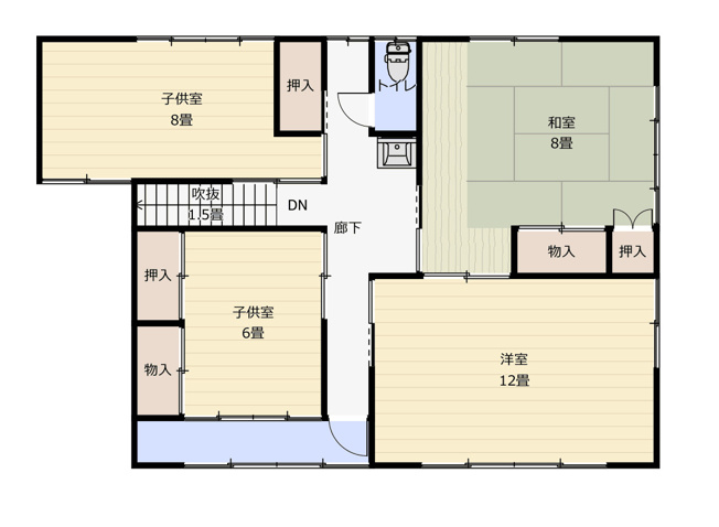 【間取り】 | 米沢市城西４丁目　二階建て中古住宅 | ２階
