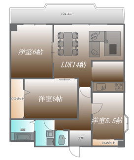 【間取り】 | GLANZ三ツ島