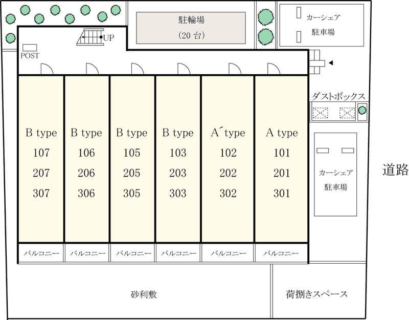 リブリ・こだま錦町の区画図