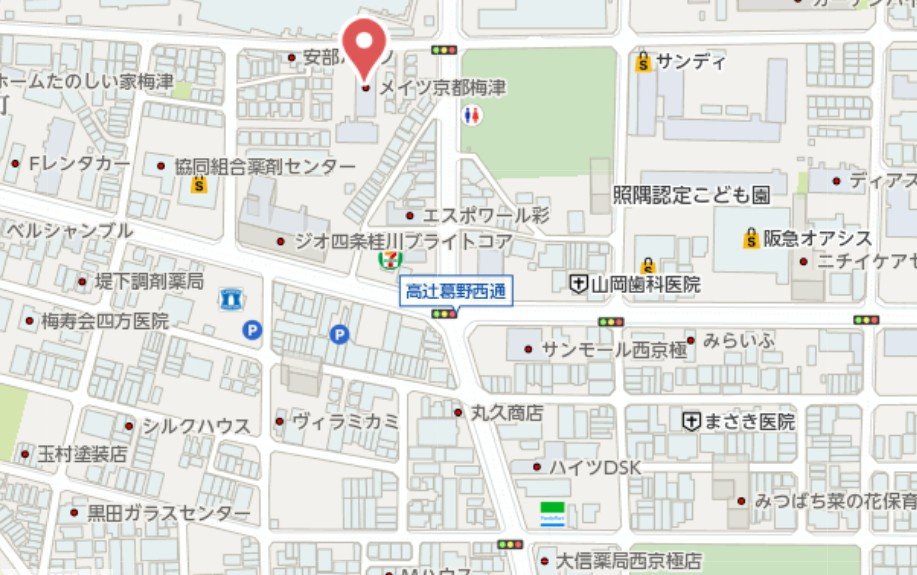 メイツ京都梅津　1階の地図