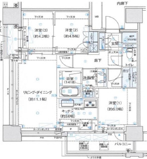 【間取り】 | ウェリスタワー谷町四丁目