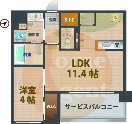 【間取り】 | グローベル　ザ・プレイス東高円寺 | 1LDKのお部屋です。