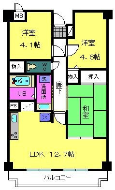 コンプリチェKATAYAMAの間取り